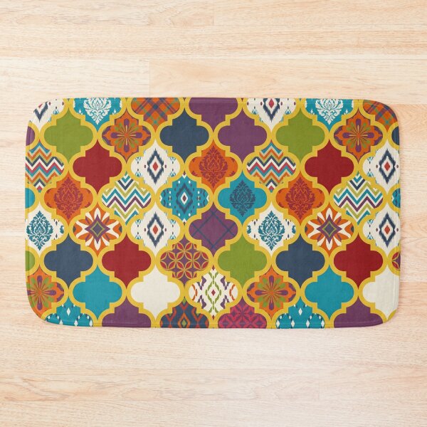 Item preview, Vibrant Moroccan Quatrefoil Patchwork Surface Pattern designed and sold by arteresting-art.
