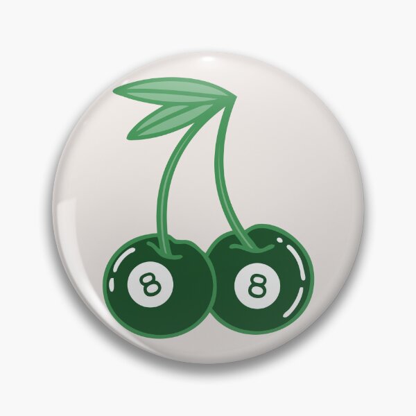 Item preview, Green Aesthetic Retro 8 Ball Cherry Artwork, Vintage Vibes, Lucky 888 Manifestation designed and sold by SpringTeaDesigns.