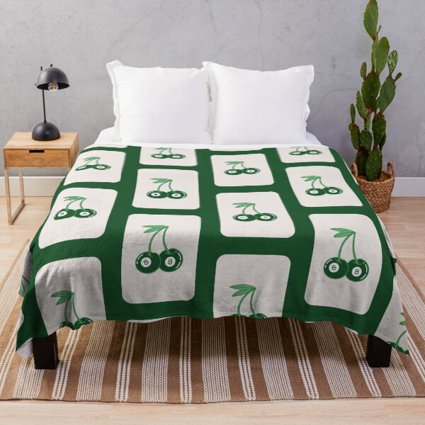 Item preview, Green Aesthetic Retro 8 Ball Cherry Artwork, Vintage Vibes, Lucky 888 Manifestation designed and sold by SpringTeaDesigns.
