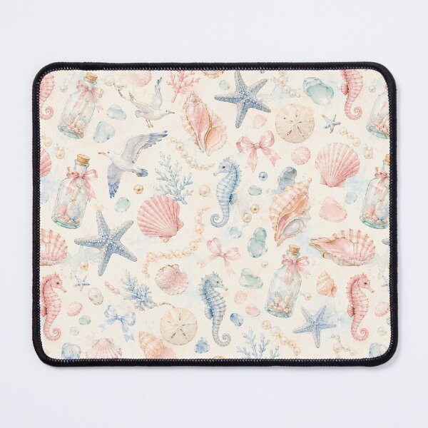 Item preview, Watercolor Seashell Pattern Phone Case Gift For Beach Lovers | Vintage Coastal Seahorse Journal Gift For Bridesmaids | Elegant Nautical Beach Blanket Gift For Mom designed and sold by VivaFy.
