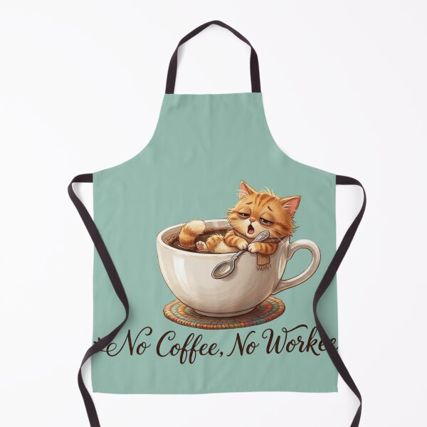 Item preview, Funny Sleepy Cat in Coffee Cup No Coffee No Workee designed and sold by sanorastyle.