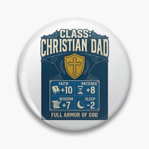 Item preview, RPG Christian Dad Shirt - Vintage Tabletop Gaming Character Class designed and sold by Faith Level Up.