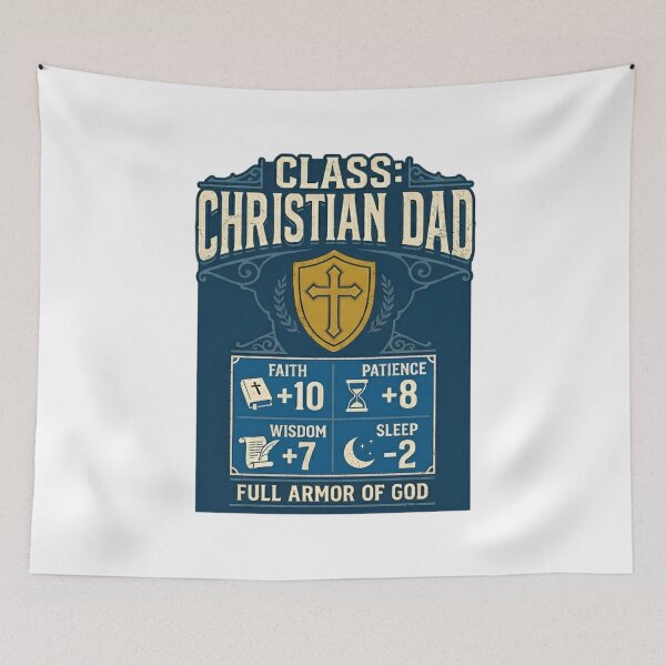 Item preview, RPG Christian Dad Shirt - Vintage Tabletop Gaming Character Class designed and sold by Faith Level Up.