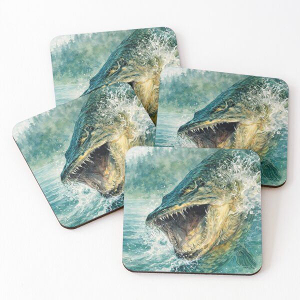 Item preview, Pike Fish Attack Forest River Watercolor Art designed and sold by UhuCriei .