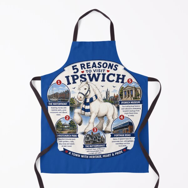 Item preview, 5 Reasons To Visit Ipswich Tee Shirt designed and sold by TheThriftyBrit.