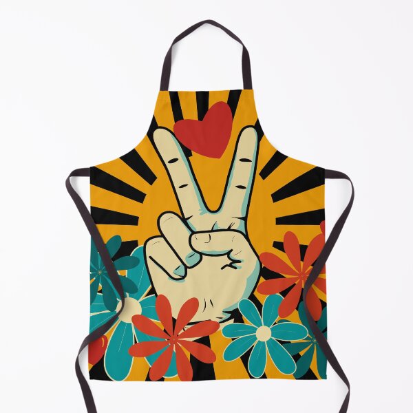 Item preview, Peace and Love Pop Art – Retro black and Yellow Graphic Illustration designed and sold by StefanStudioArt.