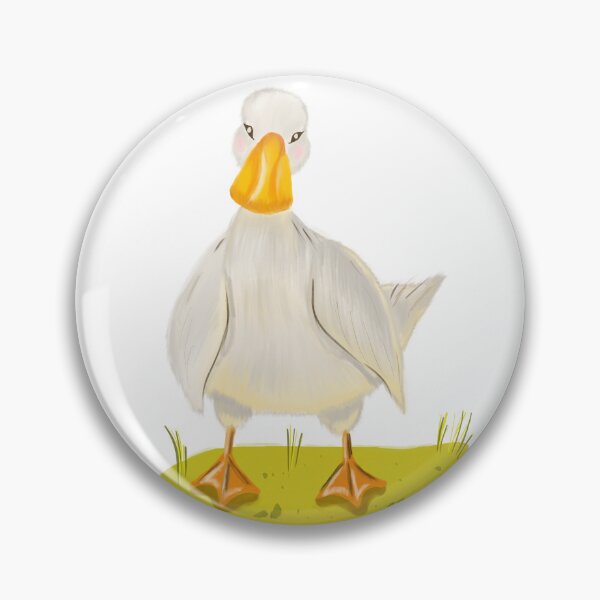 Item preview, Whimsical Cottagecore White Duck - Cute Watercolor Goose Nursery Art designed and sold by SvitlanaSolo.