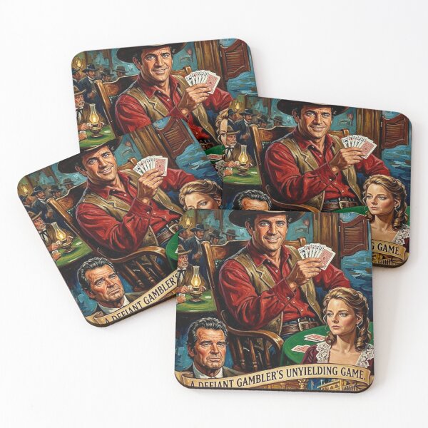 Item preview, A Defiant Gambler's Unyielding Game. – Maverick Fine Art Print designed and sold by Art's Diner.