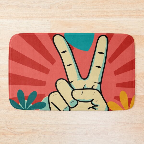 Item preview, Peace and Love Pop Art – Retro pink and red Graphic Illustration designed and sold by StefanStudioArt.