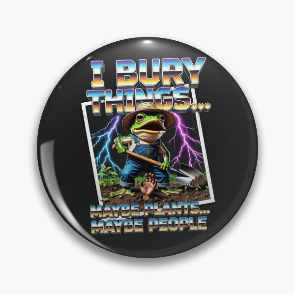 Item preview, Funny Retro Heavy Metal Frog Gardening I Bury Things, Maybe Plants, Maybe People designed and sold by legendaryskins.