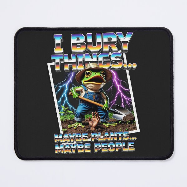 Item preview, Funny Retro Heavy Metal Frog Gardening I Bury Things, Maybe Plants, Maybe People designed and sold by legendaryskins.