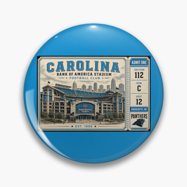 Item preview, Carolina Panthers Bank of America Stadium Vintage Ticket, Charlotte Football Stadium Art designed and sold by GhostDawgs.