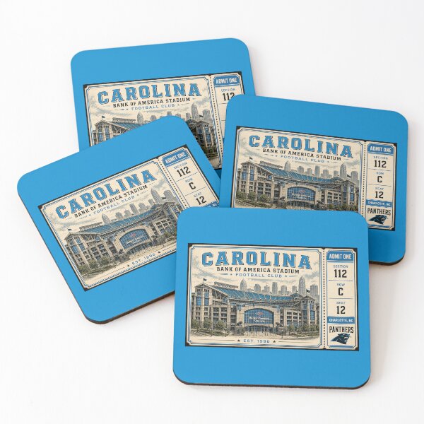 Item preview, Carolina Panthers Bank of America Stadium Vintage Ticket, Charlotte Football Stadium Art designed and sold by GhostDawgs.