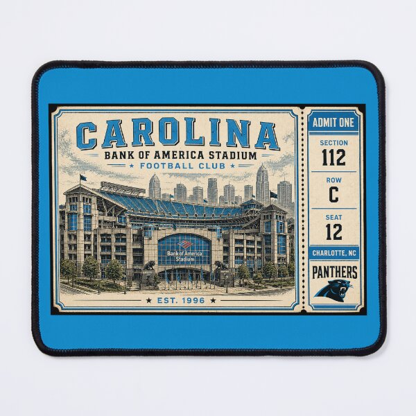 Item preview, Carolina Panthers Bank of America Stadium Vintage Ticket, Charlotte Football Stadium Art designed and sold by GhostDawgs.