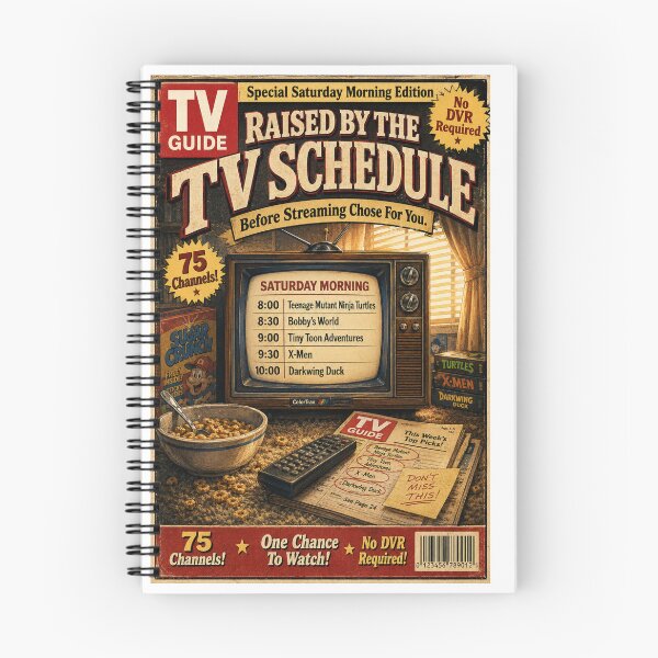 Item preview, Raised By Television. Turned Out Fine. — 90s Cartoon Nostalgia Shirt Description designed and sold by CerealBoxInk.