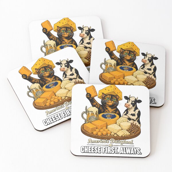 Item preview, Wisconsin — Tortoiseshell Cat Holstein Cow Cheese Humor Gift designed and sold by Martin's_Design.