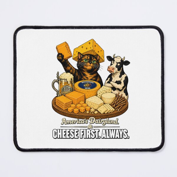 Item preview, Wisconsin — Tortoiseshell Cat Holstein Cow Cheese Humor Gift designed and sold by Martin's_Design.