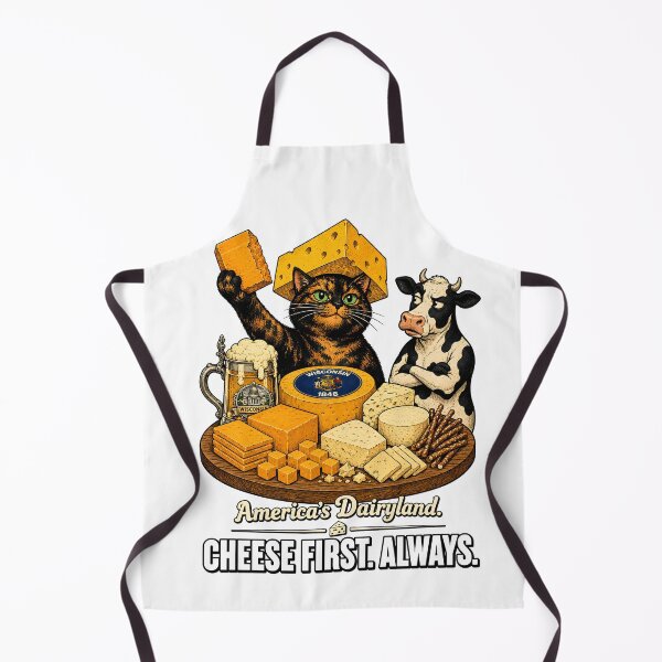 Item preview, Wisconsin — Tortoiseshell Cat Holstein Cow Cheese Humor Gift designed and sold by Martin's_Design.