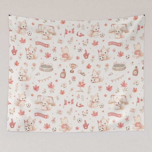 Item preview, Tinia Cute Soccer Fox Pattern | Canada Vancouver Cheer designed and sold by Tingmade Studio.