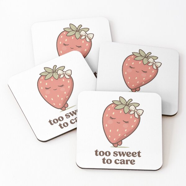 Item preview, Too Sweet To Care Strawberry | Cute Coquette Fruit Illustration | Minimalist Aesthetic Design designed and sold by KAIRO-FORM.