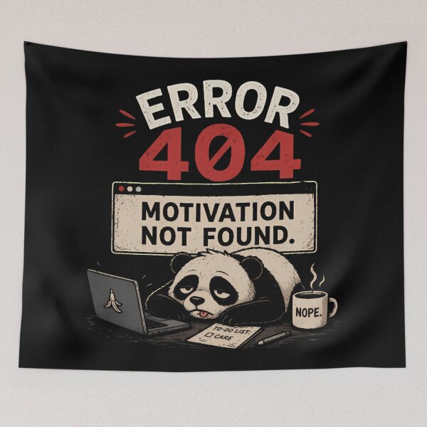 Item preview, Error 404 Motivation Not Found Lazy Panda designed and sold by Linework Studio.