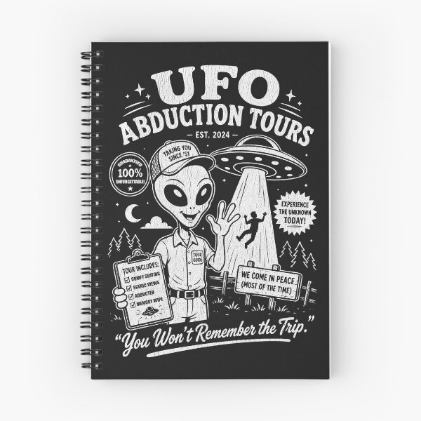 Item preview, UFO Abduction Tours Funny Alien guide designed and sold by CamaleonDesigns.
