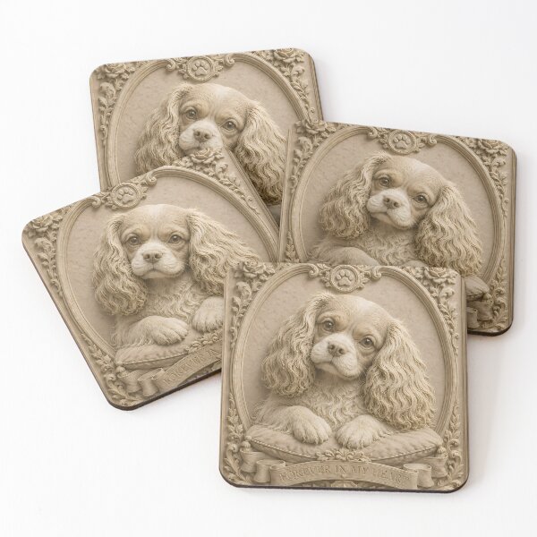 Item preview, Vintage Cavalier King Charles Spaniel Relief Art | Elegant Dog Portrait designed and sold by ManJiangHong.