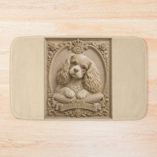 Item preview, Vintage Cavalier King Charles Spaniel Relief Art | Elegant Dog Portrait designed and sold by ManJiangHong.