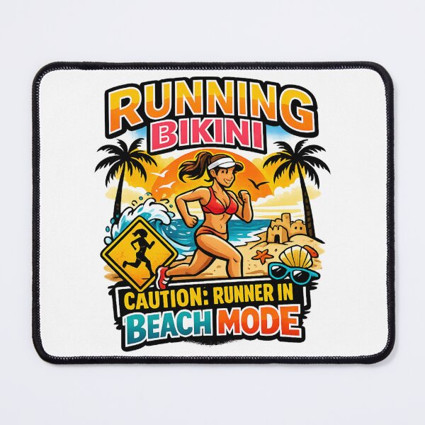 Item preview, Caution Runner in Beach Mode running bikini designed and sold by DPBTees70.
