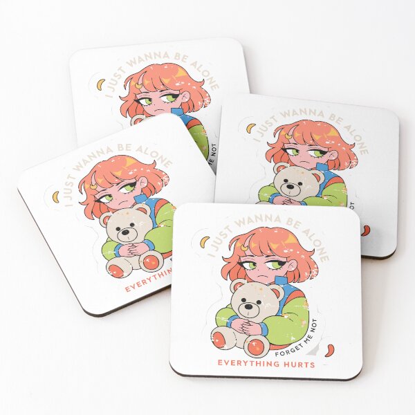 Item preview, Retro Sad Anime Girl With Teddy Bear Sticker  designed and sold by inkfusionhub99.