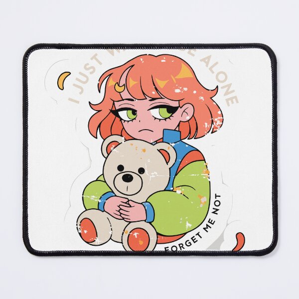 Item preview, Retro Sad Anime Girl With Teddy Bear Sticker designed and sold by inkfusionhub99.