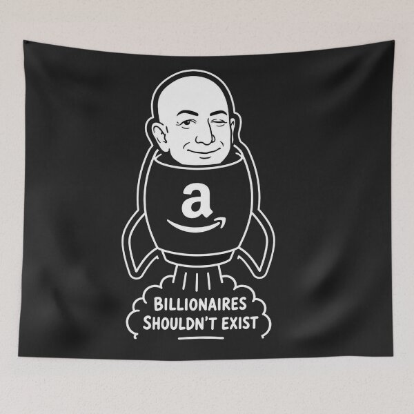 Item preview, Billionaires Shouldnt Exist Amazon Rocket Satire Illustration designed and sold by Owcomm.
