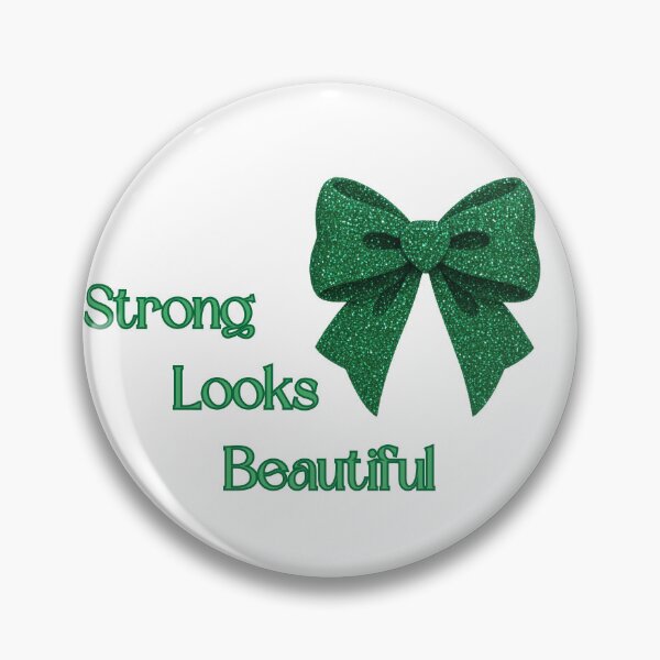 Item preview, Strong Looks Beautiful Green Glitter Bow Empowerment Design designed and sold by VariusDesigns.