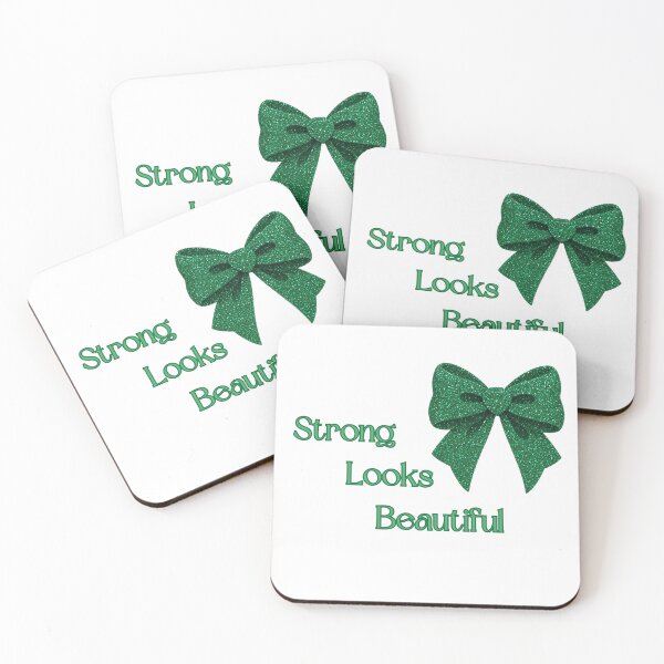 Item preview, Strong Looks Beautiful Green Glitter Bow Empowerment Design designed and sold by VariusDesigns.