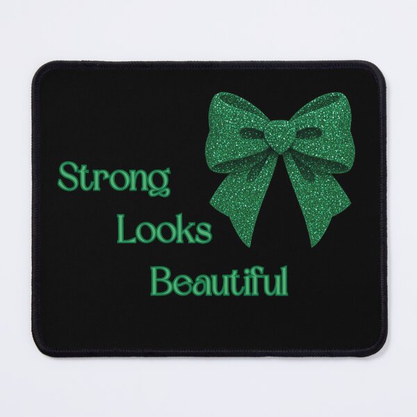 Item preview, Strong Looks Beautiful Green Glitter Bow Empowerment Design designed and sold by VariusDesigns.