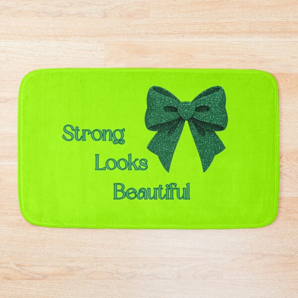 Item preview, Strong Looks Beautiful Green Glitter Bow Empowerment Design designed and sold by VariusDesigns.