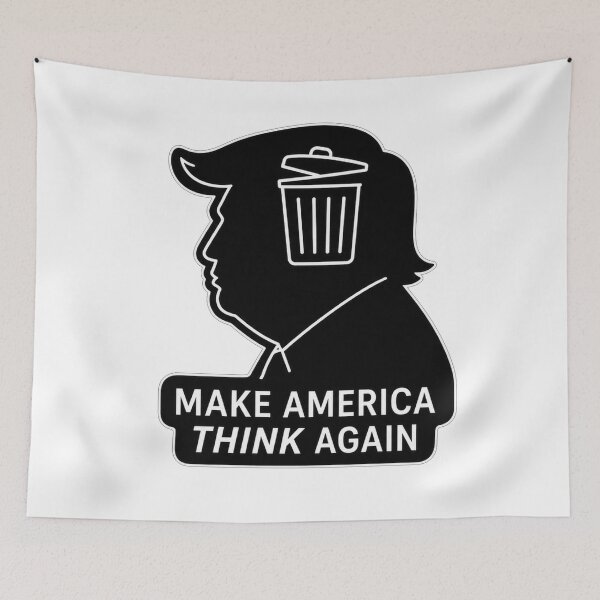 Item preview, Make America Think Again Trash Can Political Humor Tee designed and sold by Owcomm.