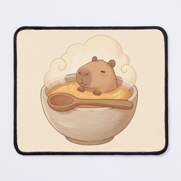 Item preview, Kawaii Capybara Soup Bath Cozy Food Trend designed and sold by MythicCotton.