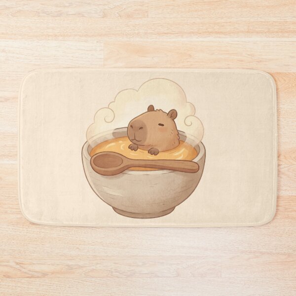 Item preview, Kawaii Capybara Soup Bath Cozy Food Trend designed and sold by MythicCotton.