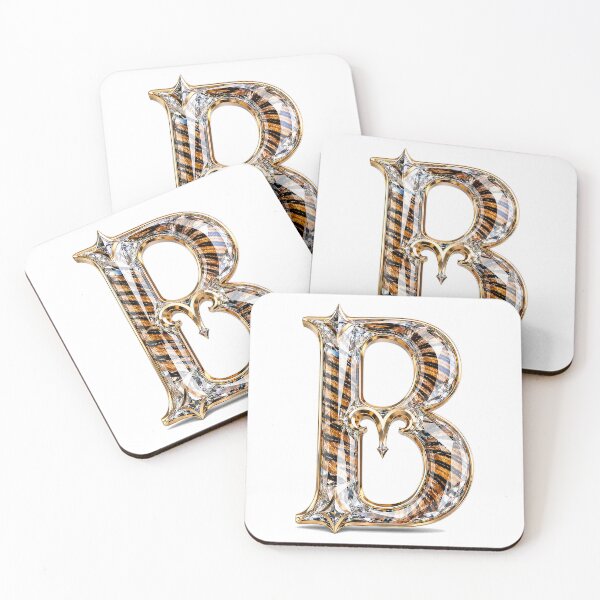 Item preview, Crystal Ramstripe Zodiac Tiger Aries Letter B designed and sold by BlissBlvdShop.