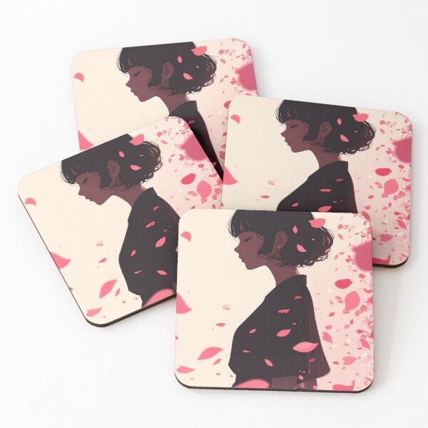 Item preview, Anime Girl Falling Cherry Blossom Petals  designed and sold by BetweenForms.