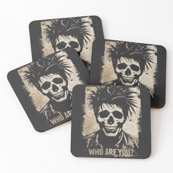 Item preview, Who Are You Punk Skull Spiky Hair Goth Art designed and sold by ERODED SELF.