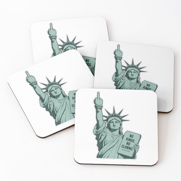 Item preview, No Kings No Clowns Statue of Liberty Middle Finger Funny Political Protest designed and sold by Owcomm.