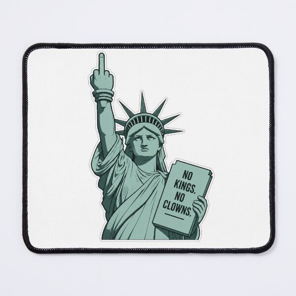 Item preview, No Kings No Clowns Statue of Liberty Middle Finger Funny Political Protest designed and sold by Owcomm.