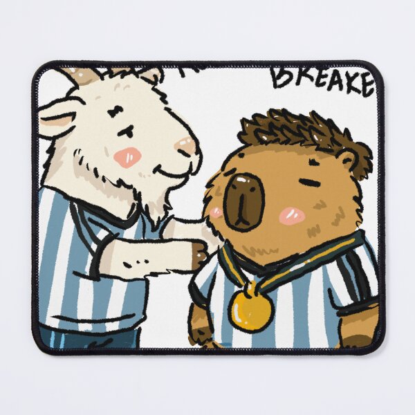Item preview, Record Breaker Goat & Capybara Sticker | Messi GOAT Tribute | Argentina Football Cute Art designed and sold by chupichapa.