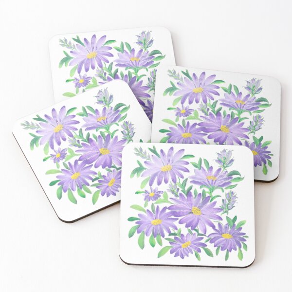 Item preview, Aster Purple Flower One Stroke Art designed and sold by ArtOfMelania.