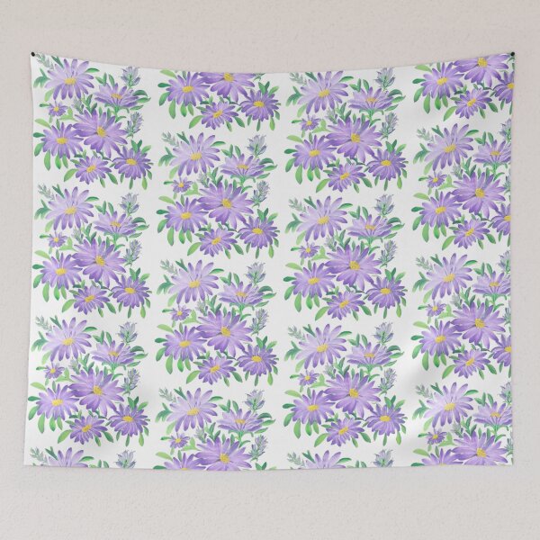 Item preview, Aster Purple Flower One Stroke Art designed and sold by ArtOfMelania.