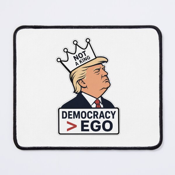 Item preview, Democracy Greater Than Ego Not A King Political Cartoon Crown designed and sold by Owcomm.
