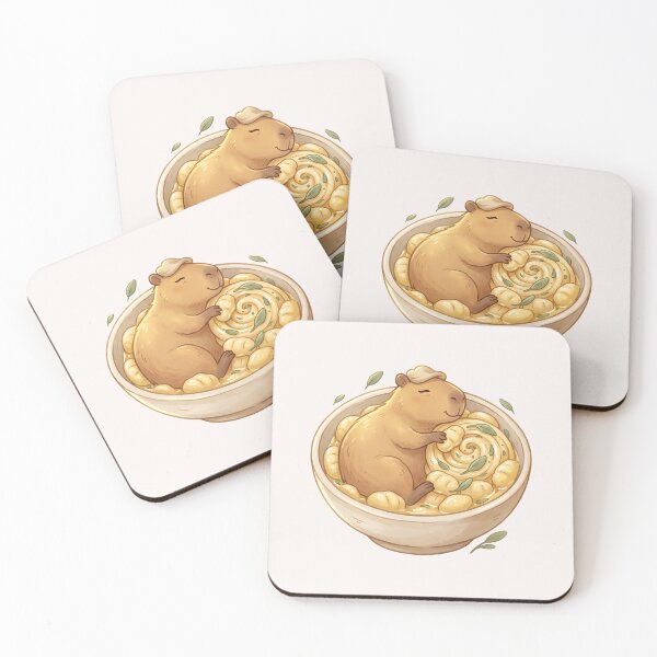 Item preview, Kawaii Capybara Gnocchi Pasta Food Trend designed and sold by MythicCotton.