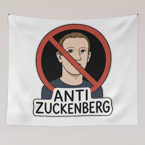 Item preview, Anti Zuckenberg No Symbol Cartoon Portrait designed and sold by Owcomm.